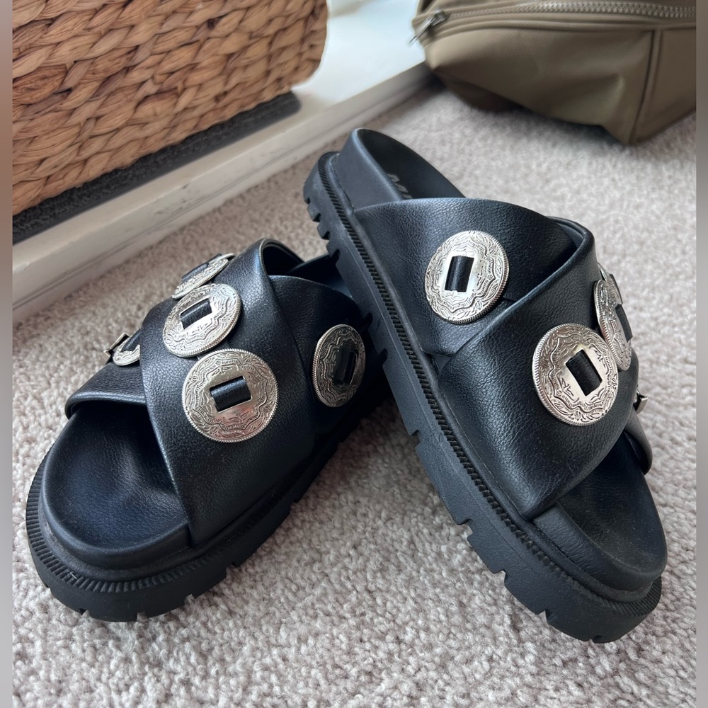 Black Slide Sandals